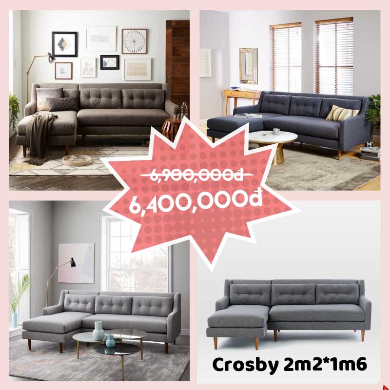 Ghế sofa góc L Crosby