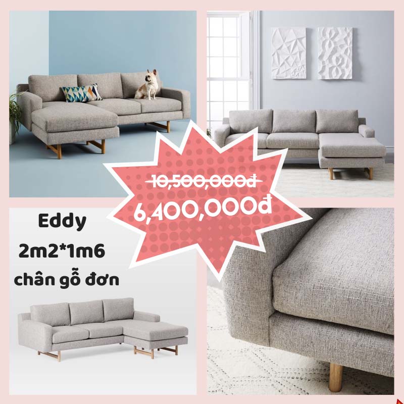 Ghế sofa gốc L Eddy