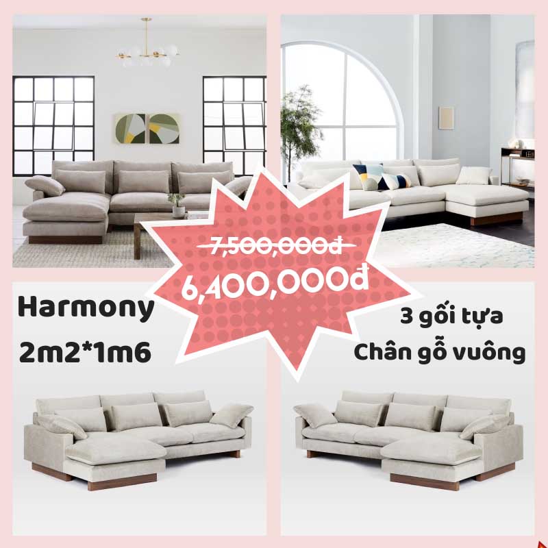 Ghế sofa góc L Harmony