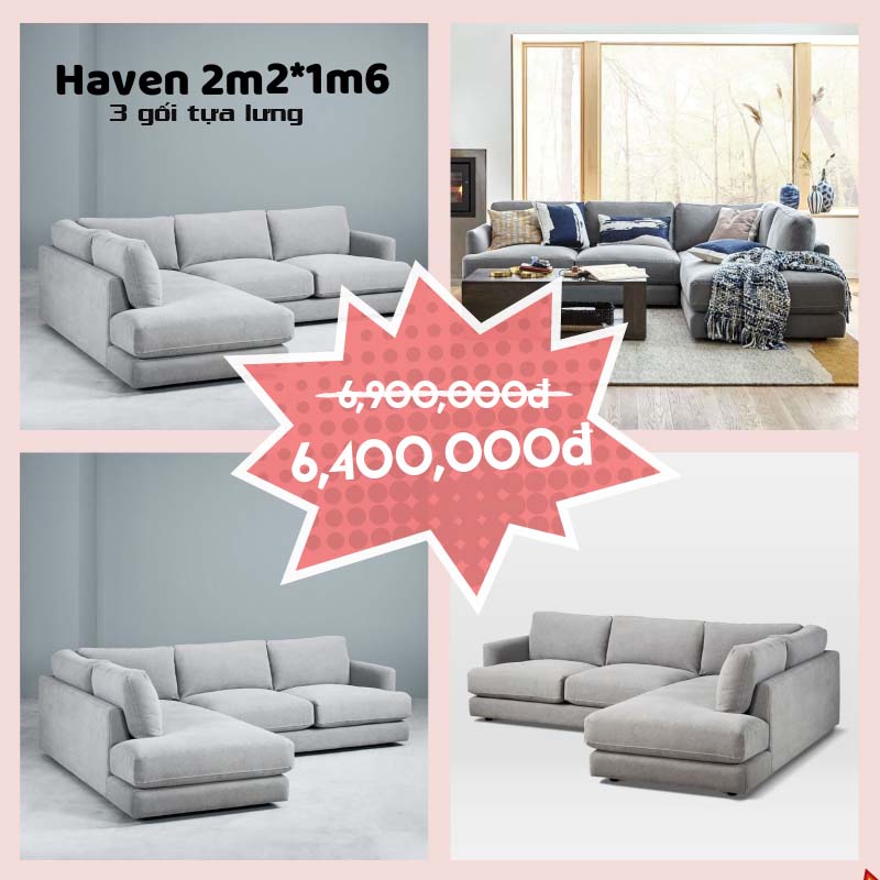 Ghế sofa góc L Haven