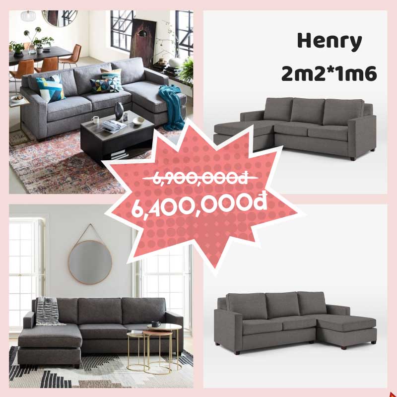 Ghế sofa góc L Henry
