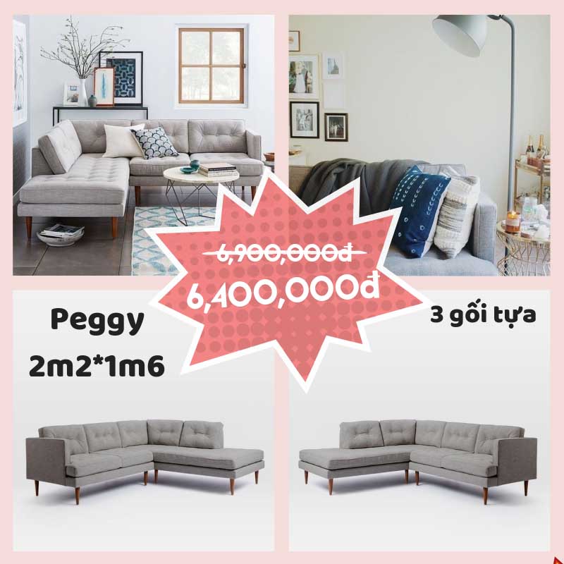 Ghế sofa góc L Peggy